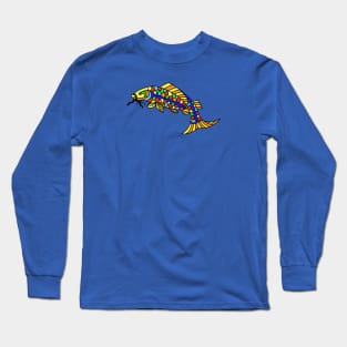 Fancy Abstract Fish Colorful Scales Long Sleeve T-Shirt